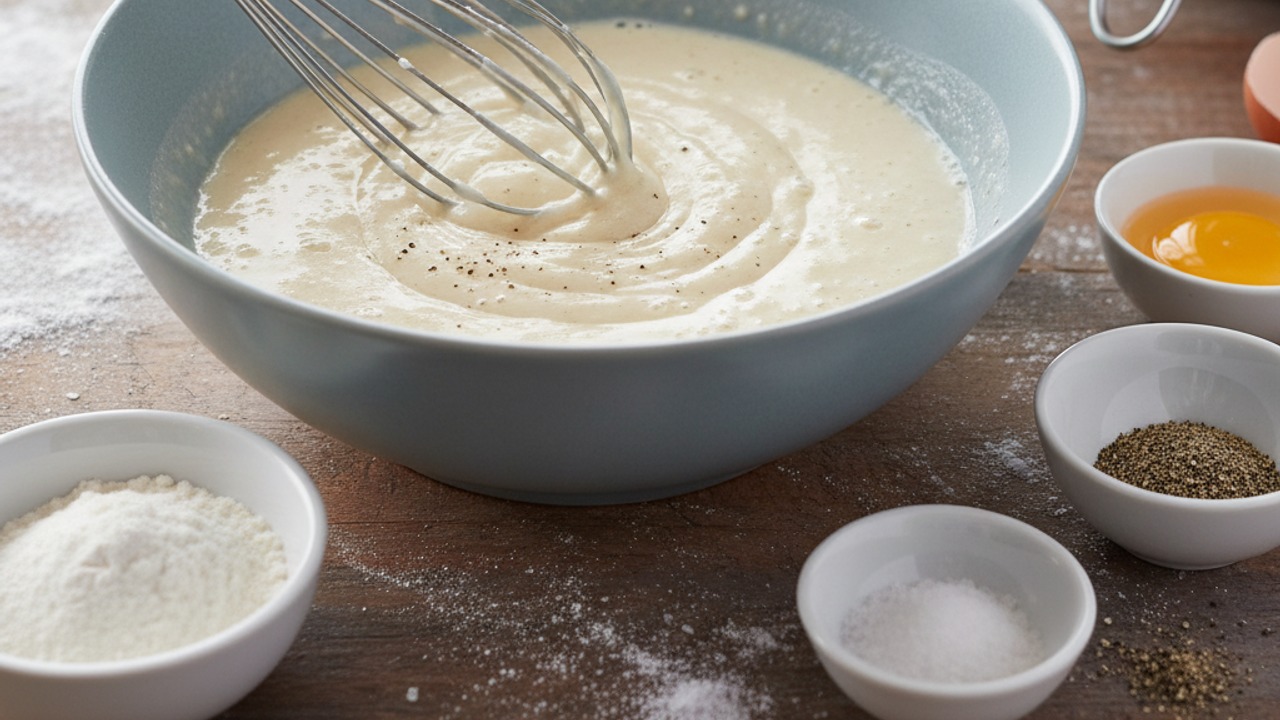 Whisk the light batter