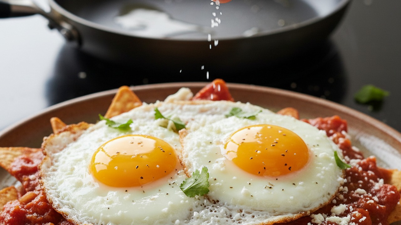 Fry eggs and finish the dish