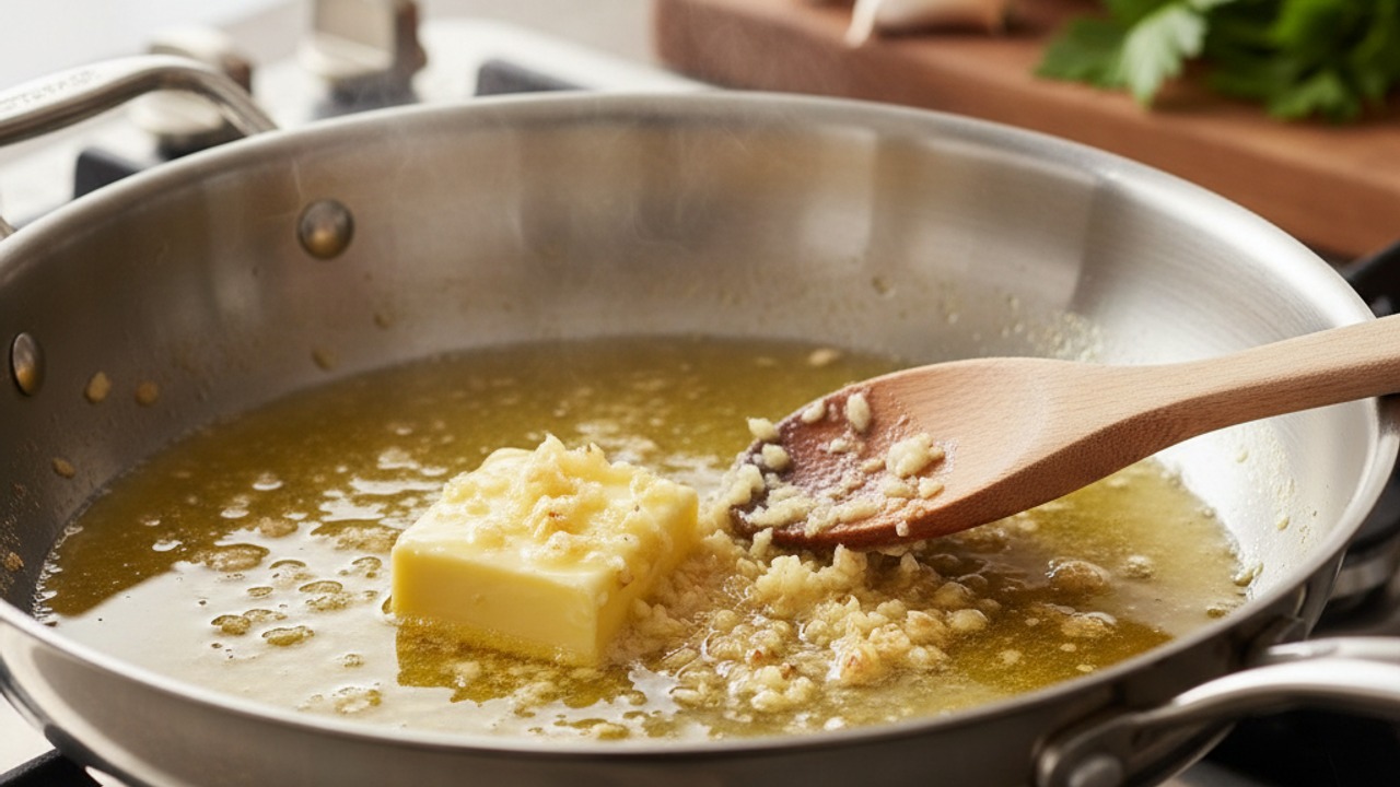 Begin the garlic butter base