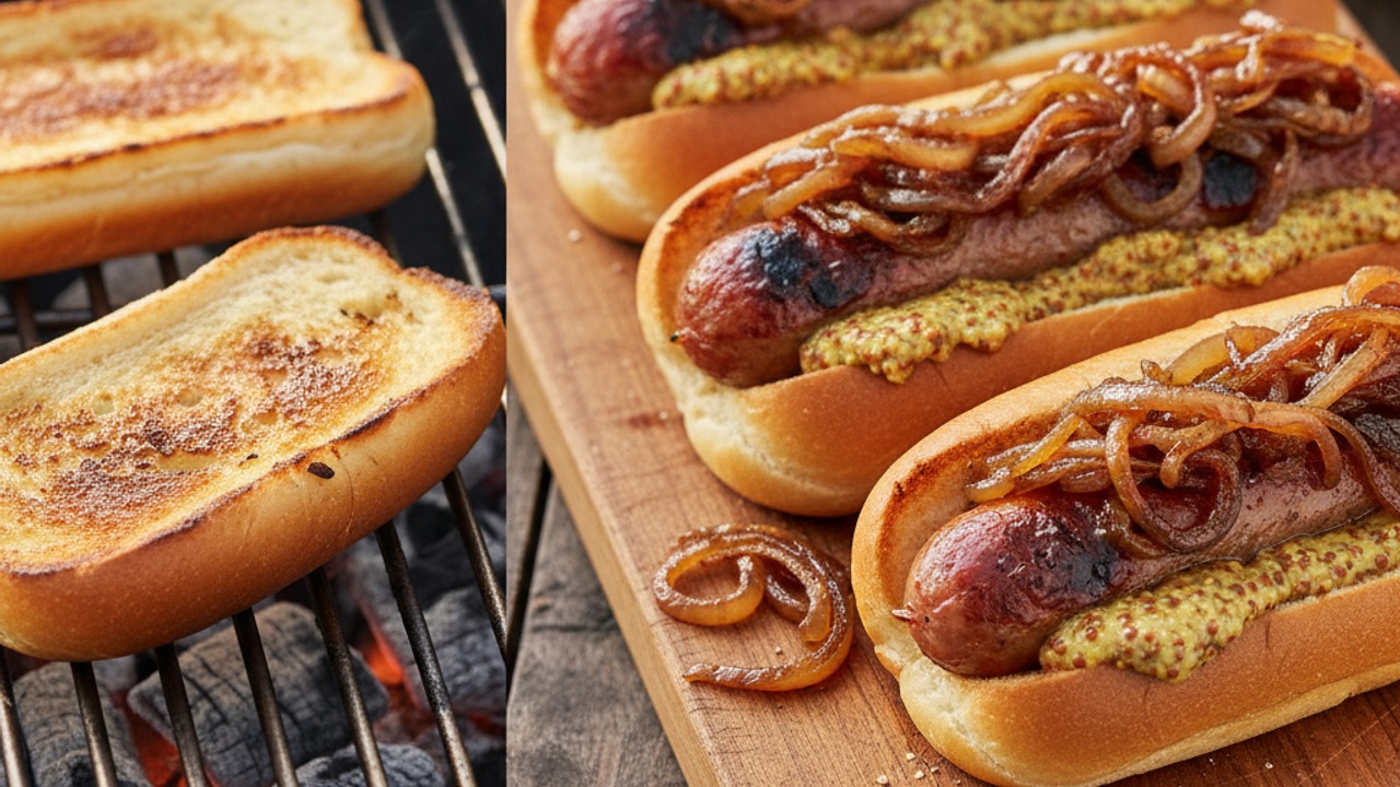 Toast buns and assemble