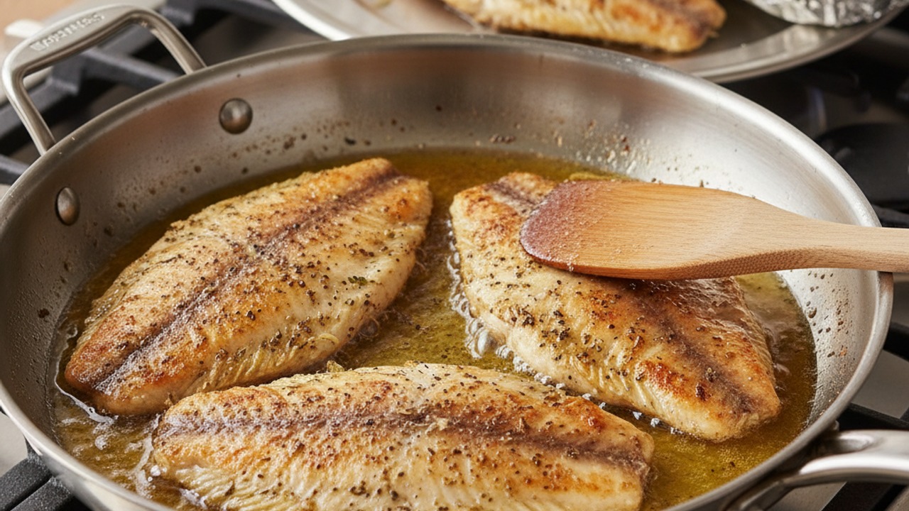 Pan-sear the tilapia