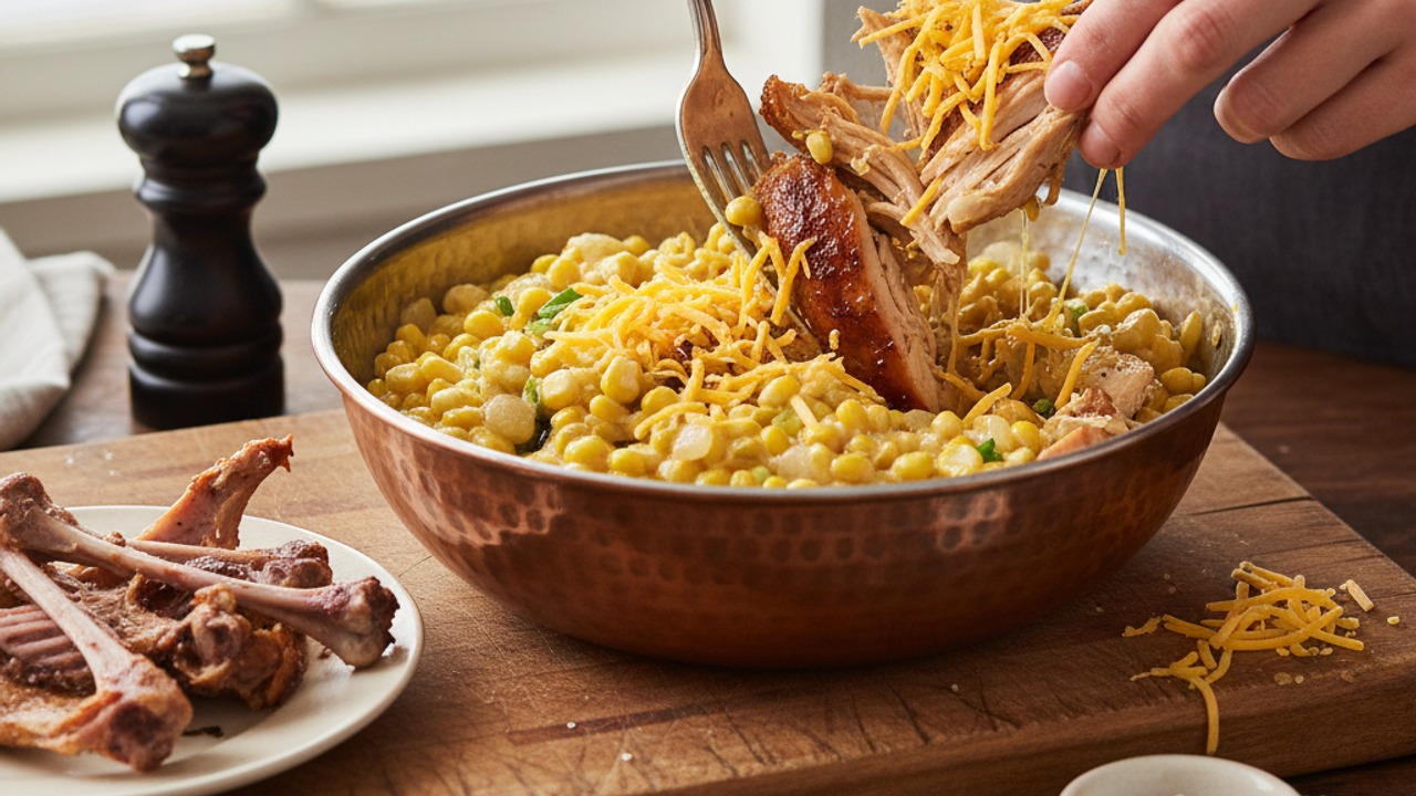 Shred chicken and combine filling