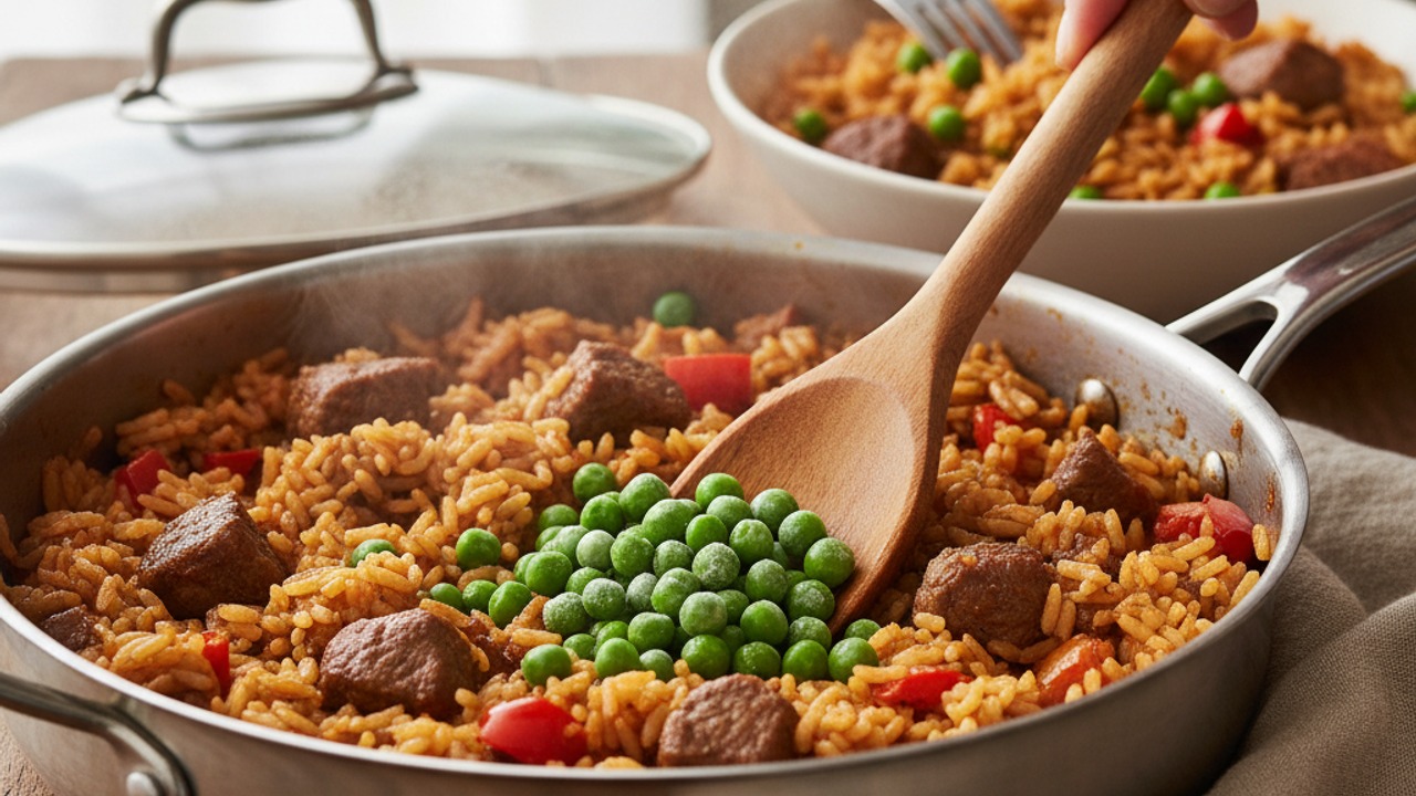 Finish with peas