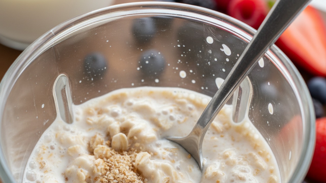 Soak oats with psyllium and milk