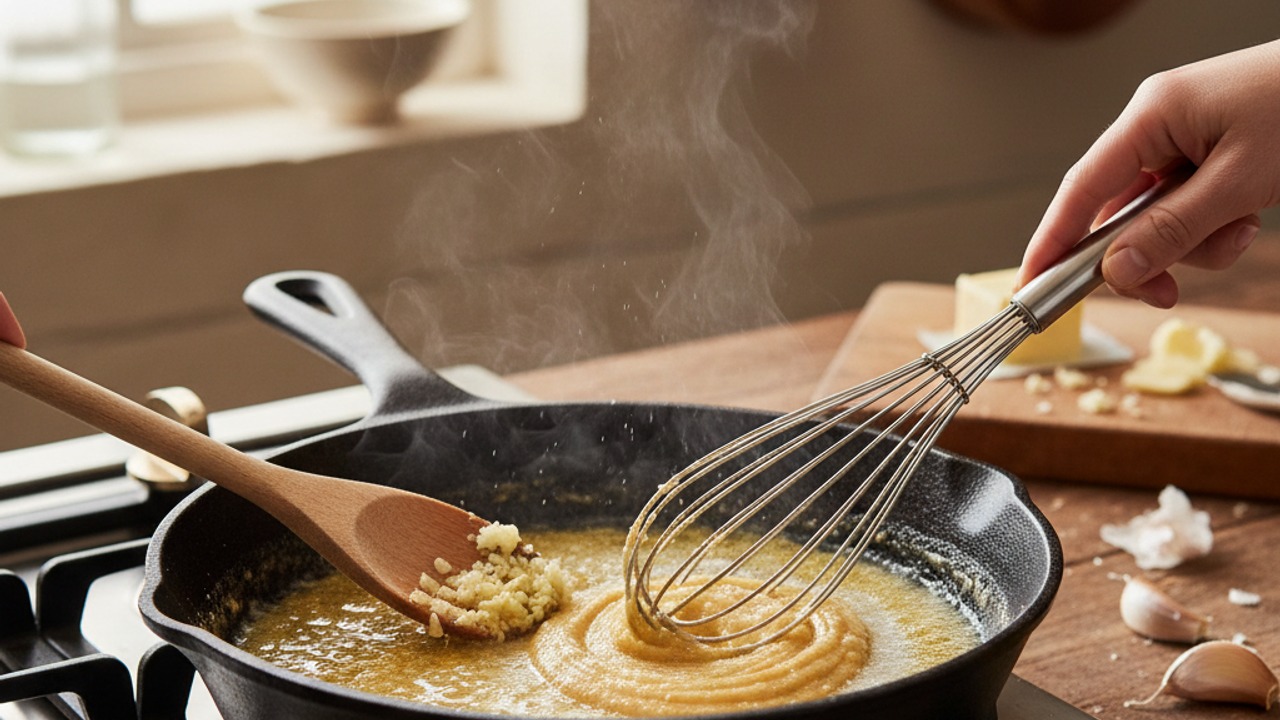 Make a garlic-butter roux
