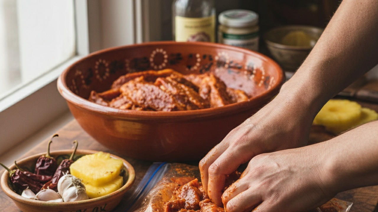 Prepare and marinate the pork