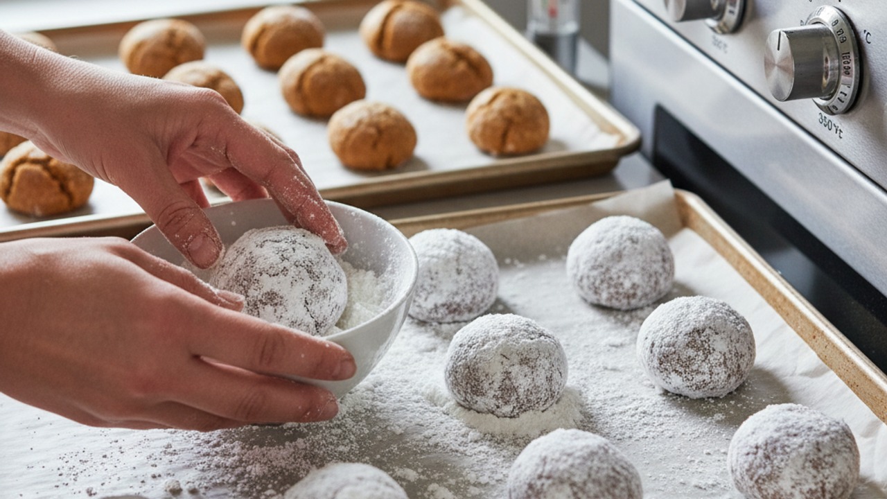 Shape, roll in sugar and bake