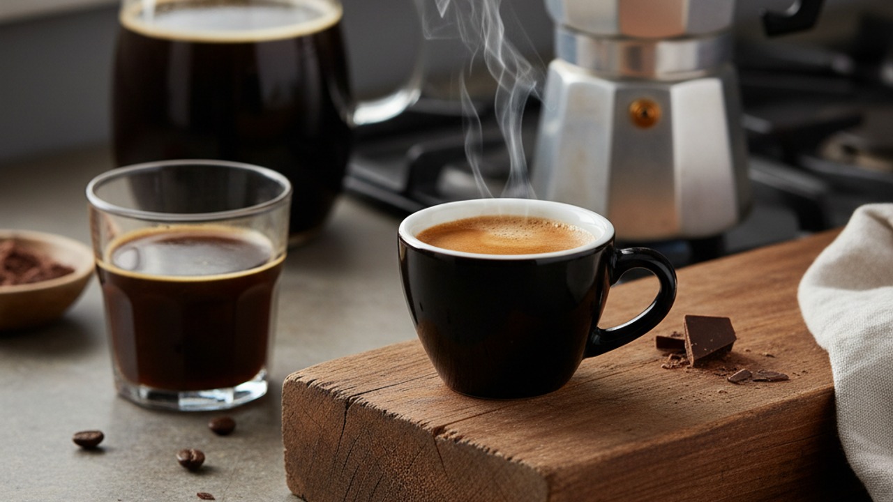 Prepare espresso (or warm coffee) for affogato finish