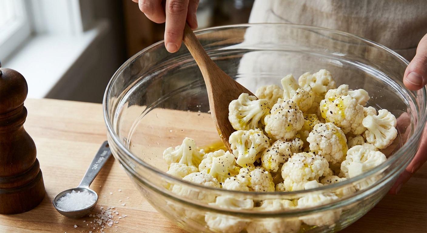 Preheat and prep the cauliflower