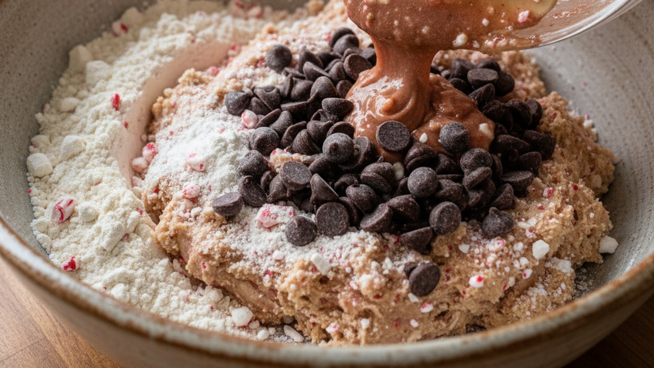 Combine wet and dry, fold in chocolate chips