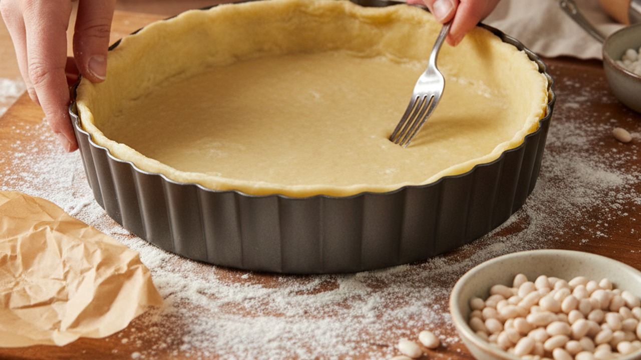Roll out and blind bake the shell
