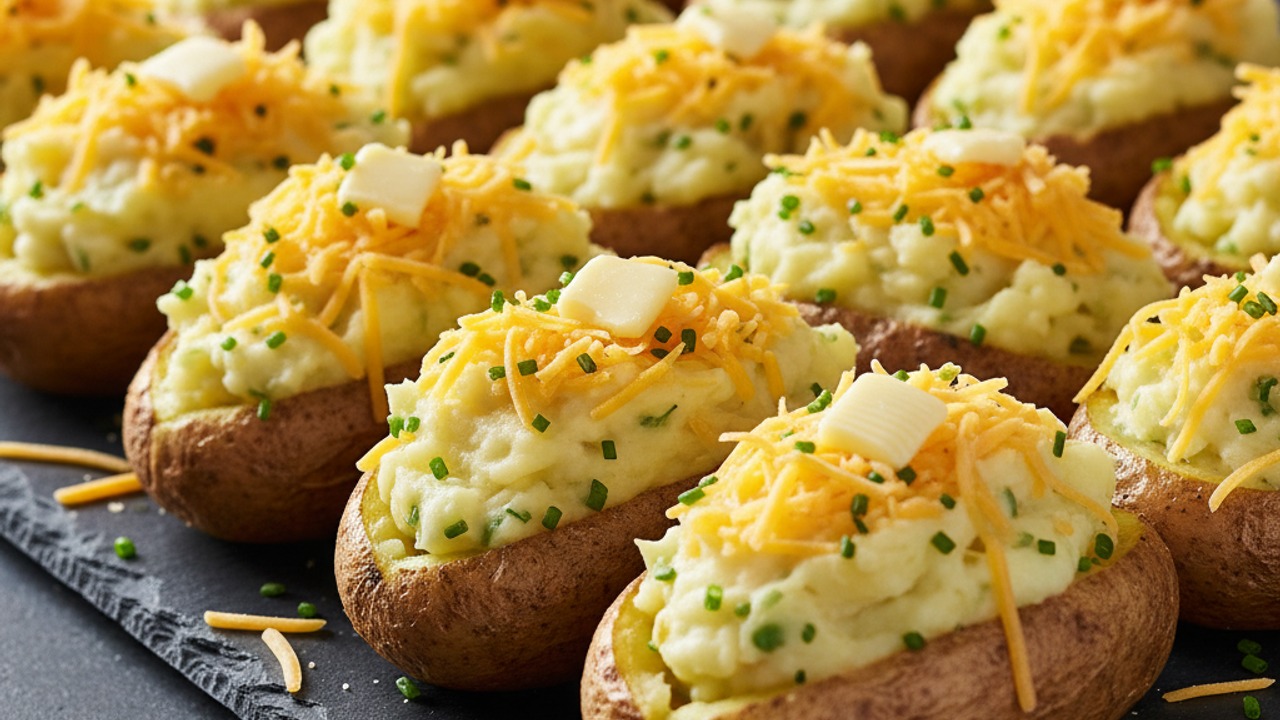 Classic Horseradish‑Cheddar Twice‑Baked Potatoes — Steakhouse Roast Beef Side