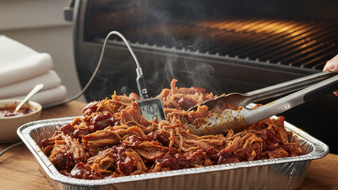 Warm and refresh the pulled pork