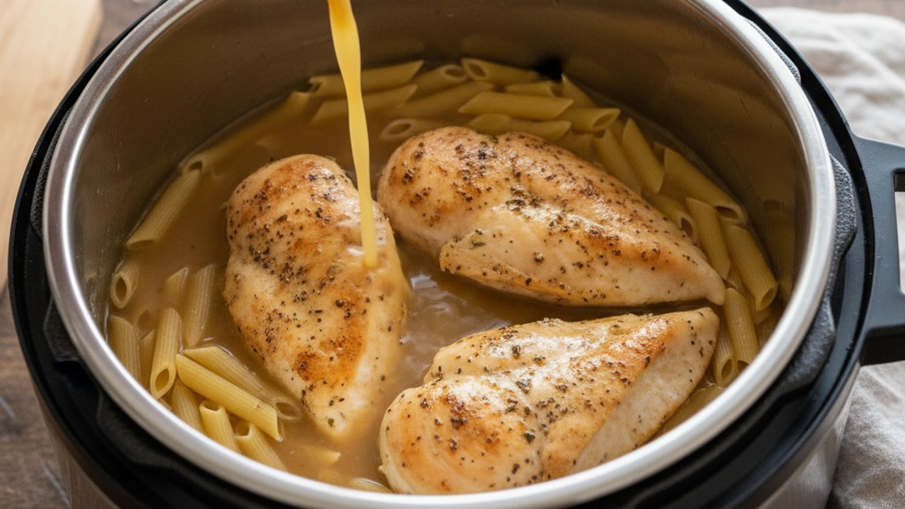 Add pasta and broth