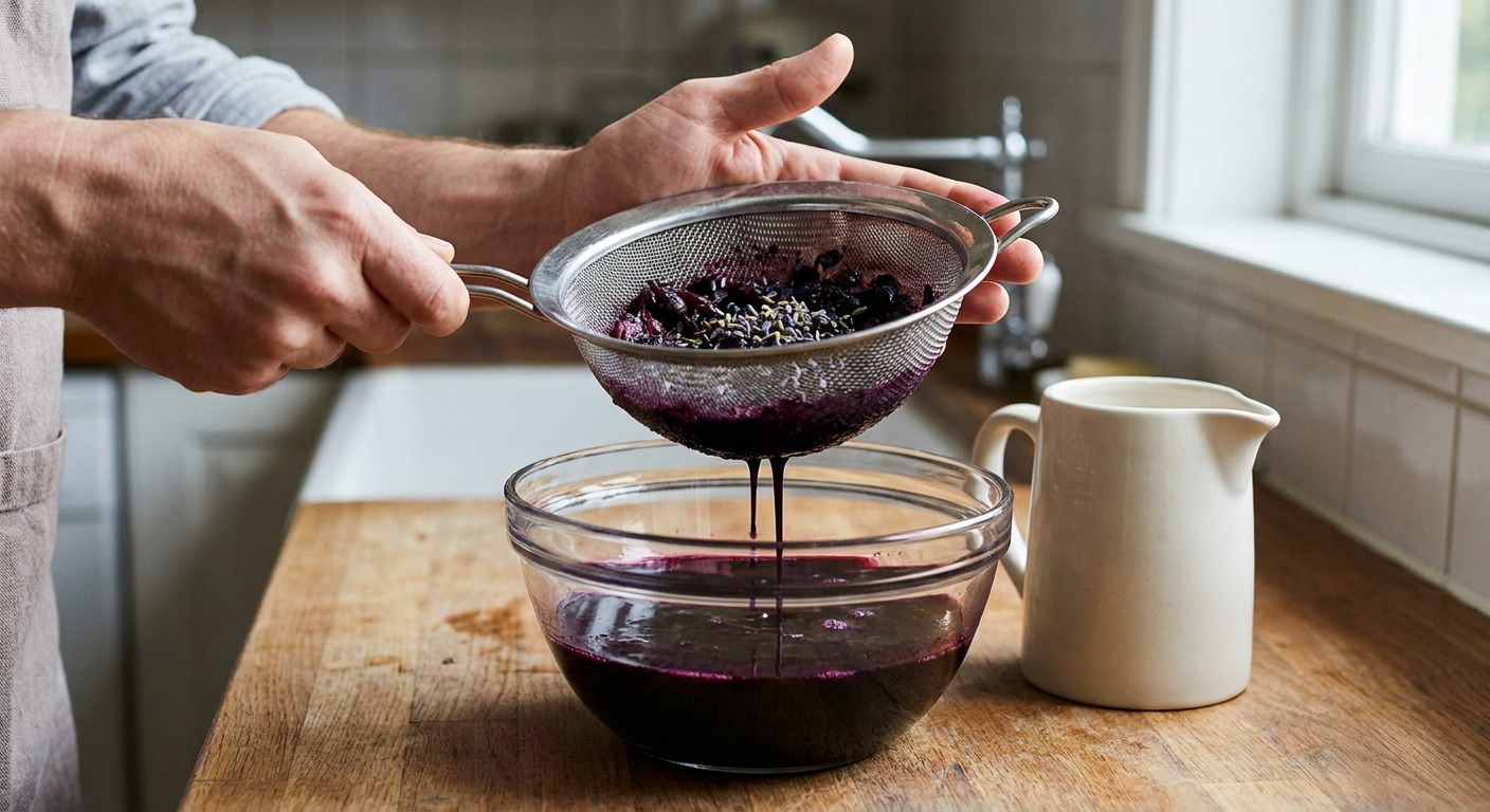 Strain and cool the syrup