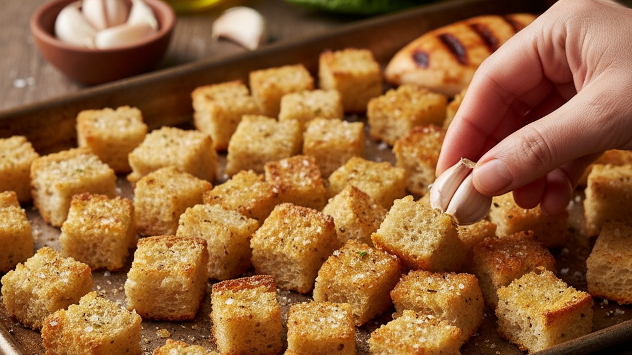 Toast the croutons