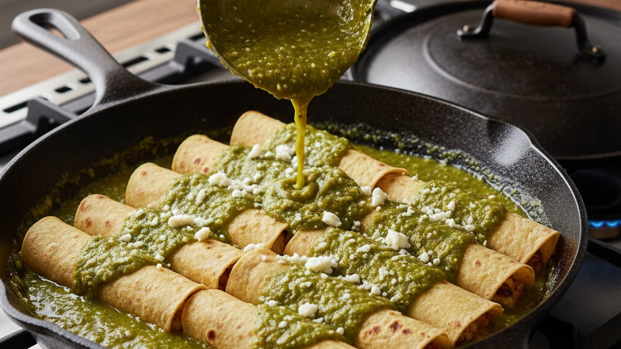 Assemble and finish the enchiladas in the skillet