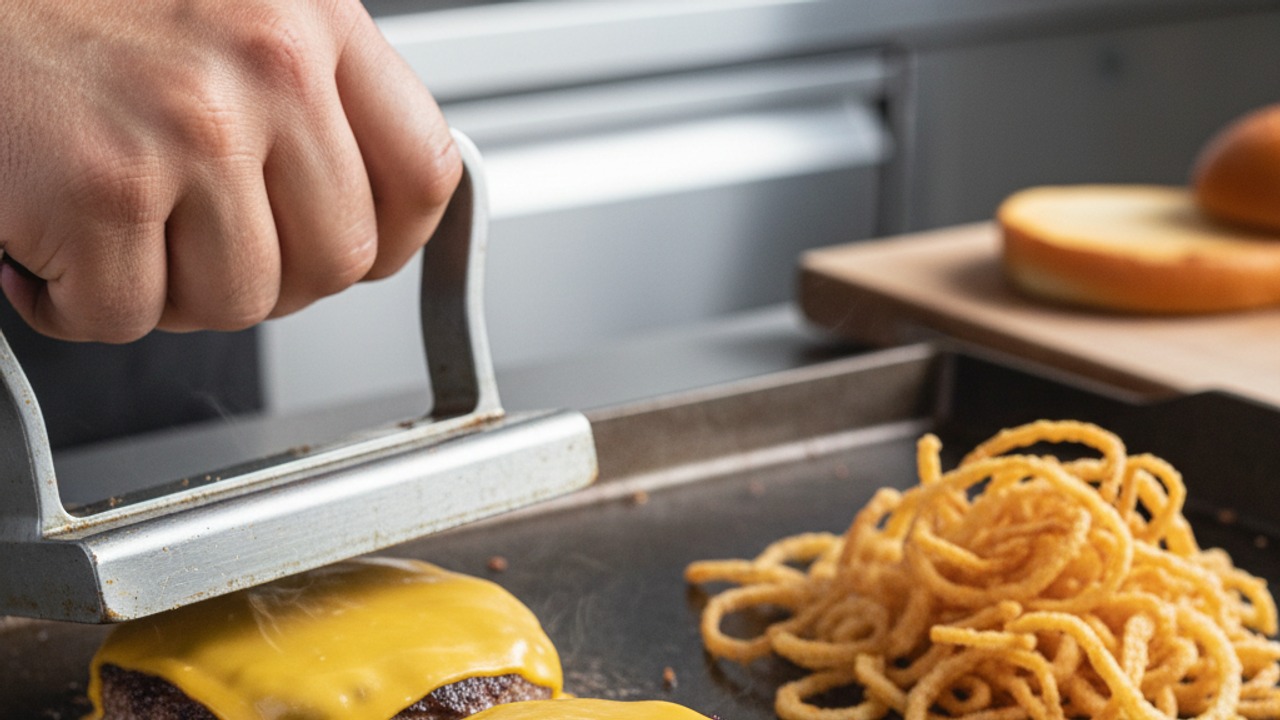 Griddle, smash and melt the cheese
