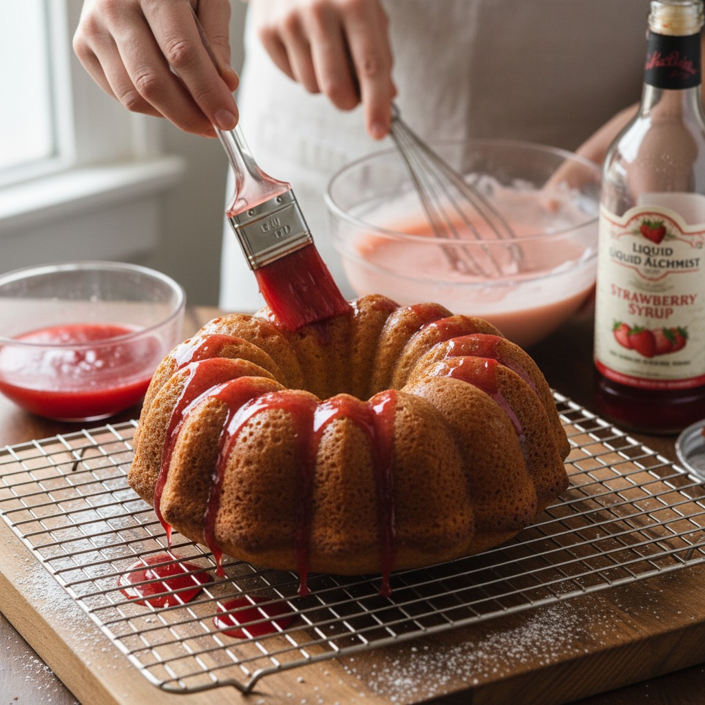Soak and make the strawberry glaze