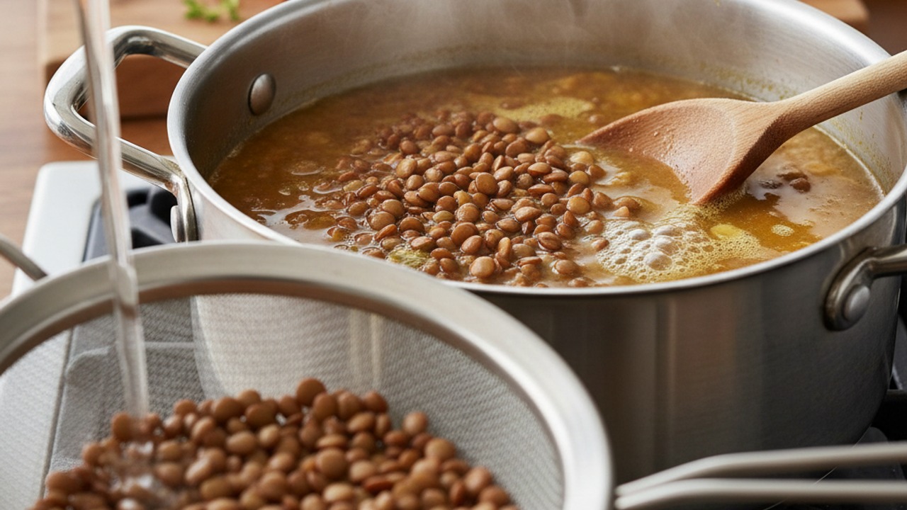 Cook the lentils