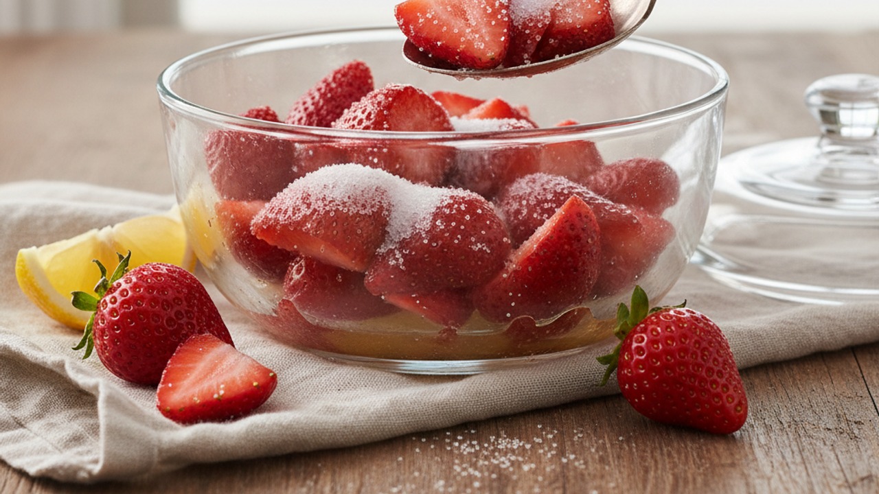 Macerate the strawberries