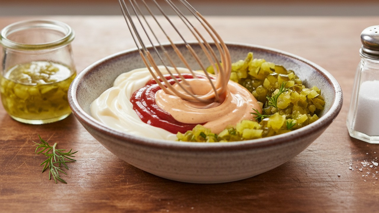 Make the quick burger sauce