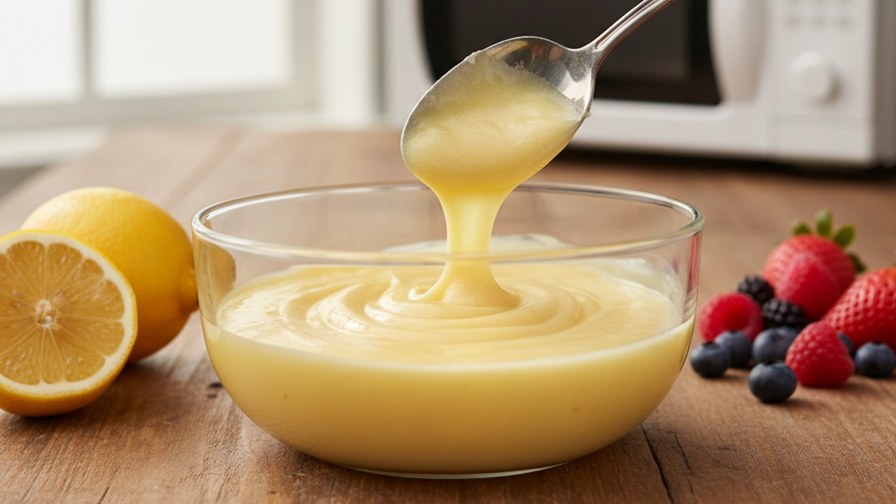 Loosen the lemon curd