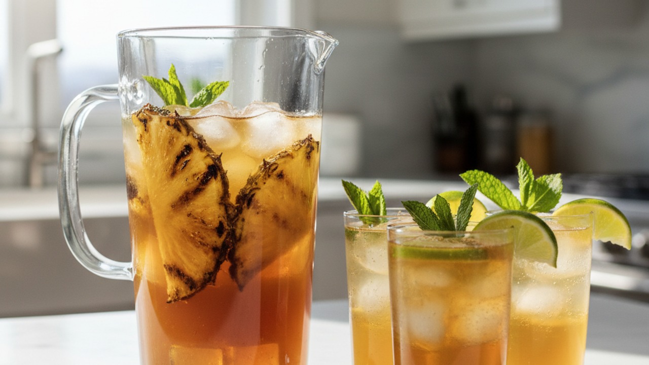 Labor Day Grilled-Pineapple Rum Punch (Large-Batch, Grill-Ready)