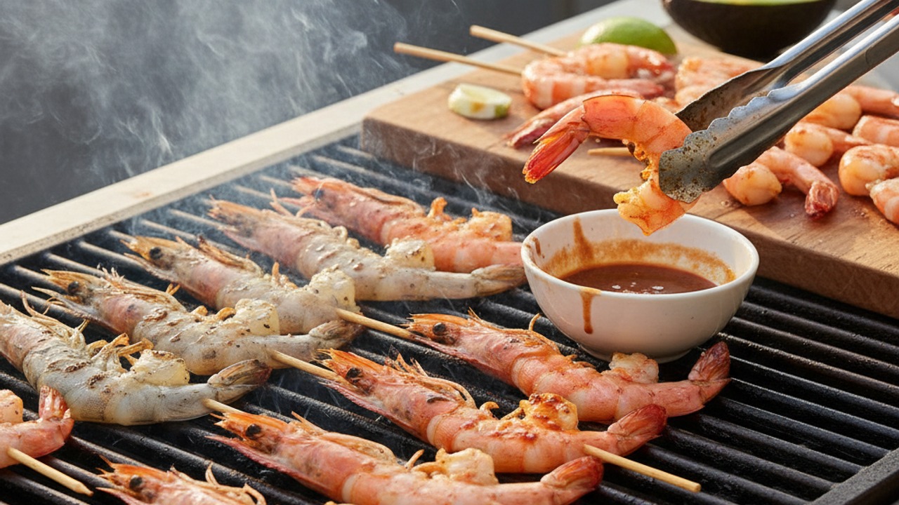 Grill the shrimp
