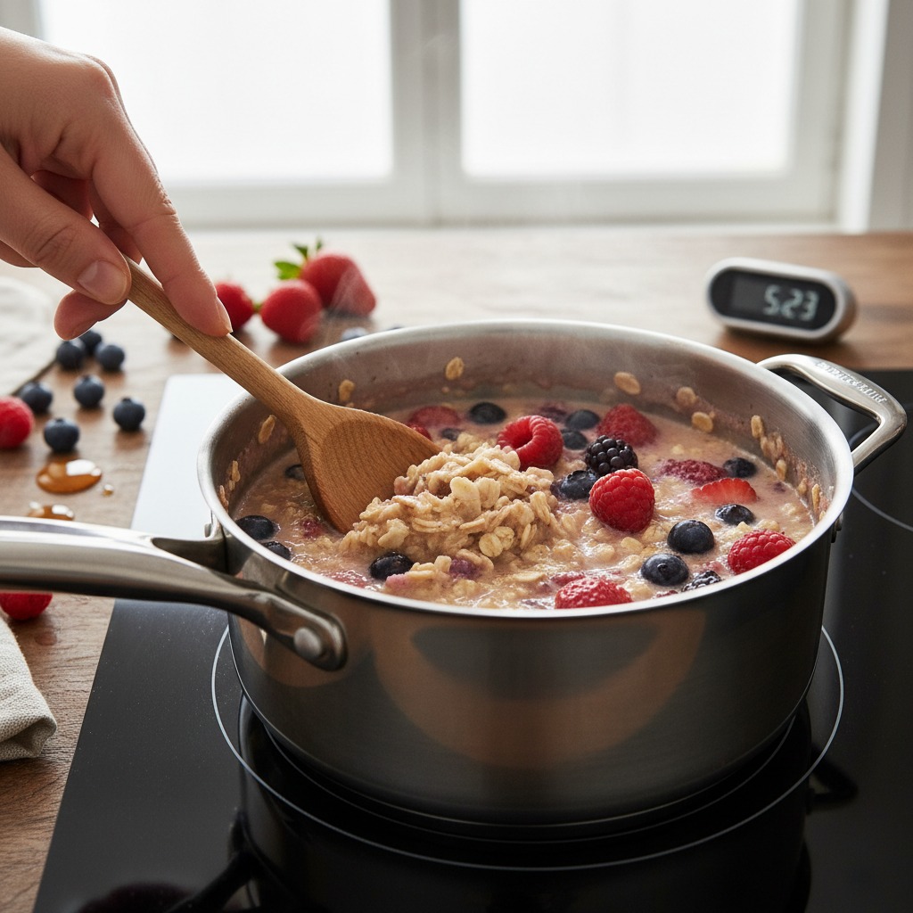 Bring to a gentle simmer and cook