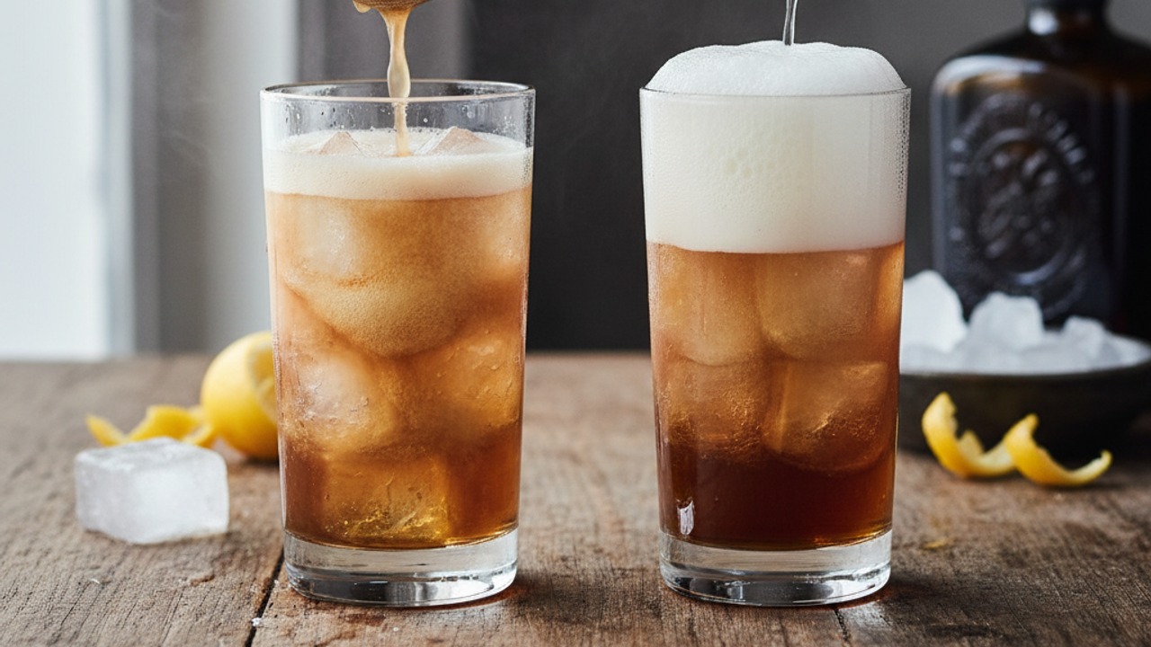 Double strain and top with soda