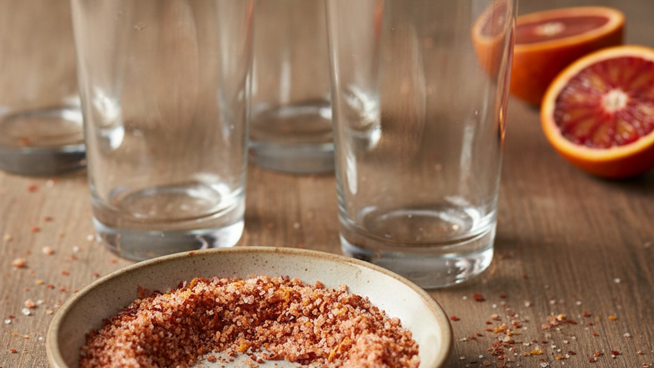 Prep and rim the glasses