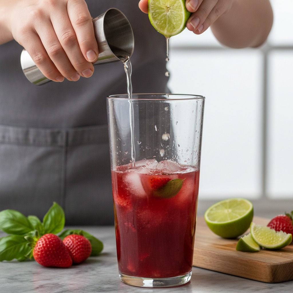 Combine rum, shrub and lime
