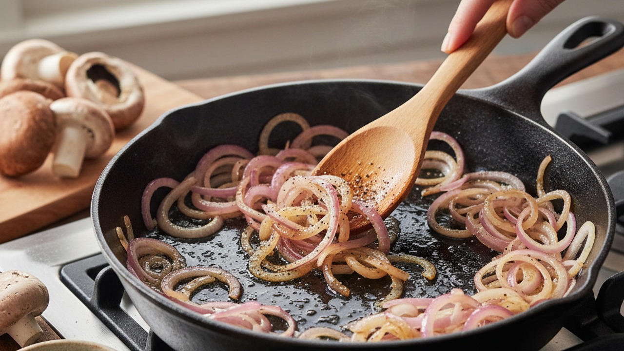 Make the balsamic onions