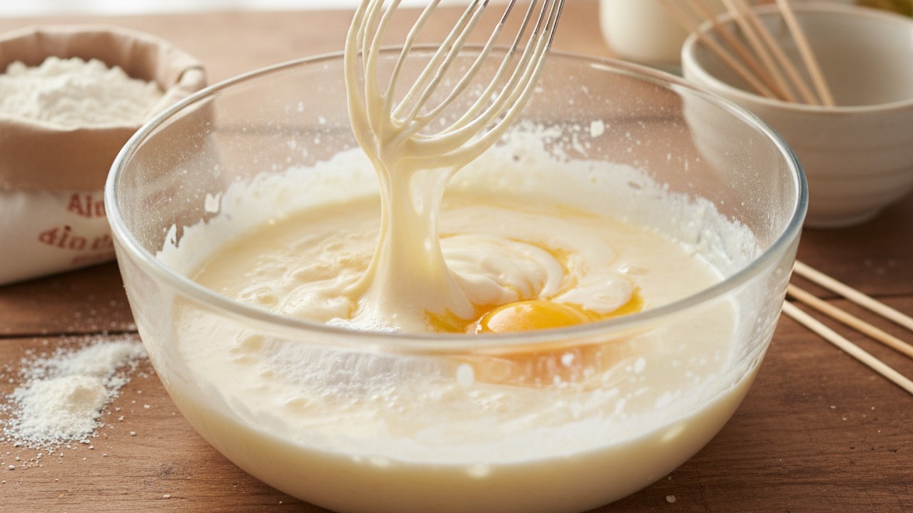 Make the light, sticky batter