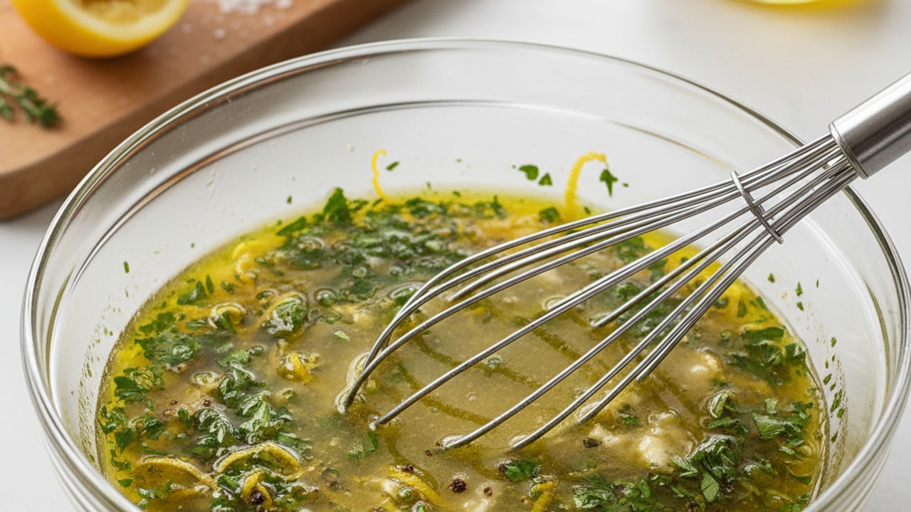 Make the lemon-herb marinade