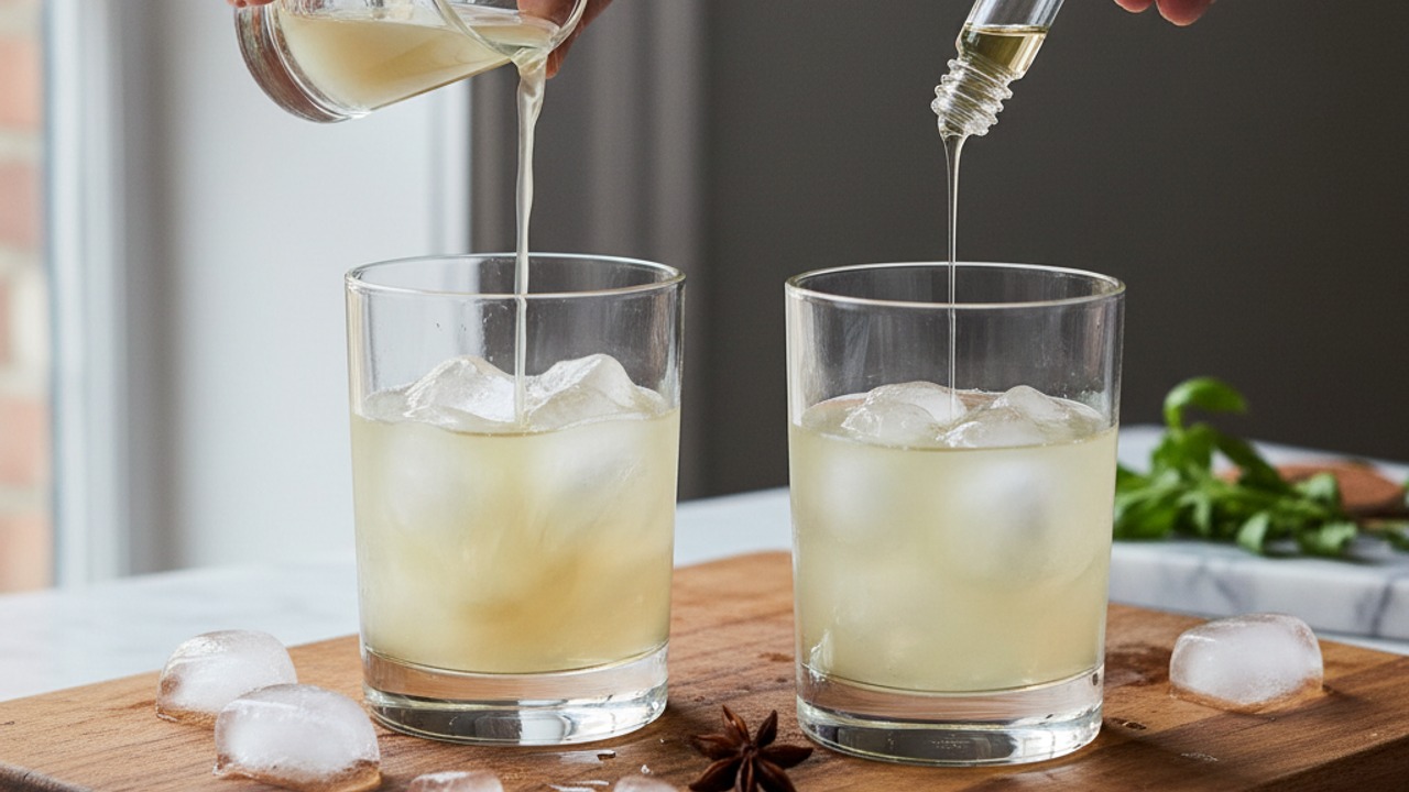 Measure pastis and sweeten