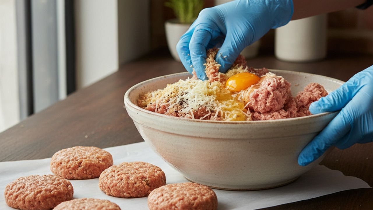 Make the chicken-parm patty mix