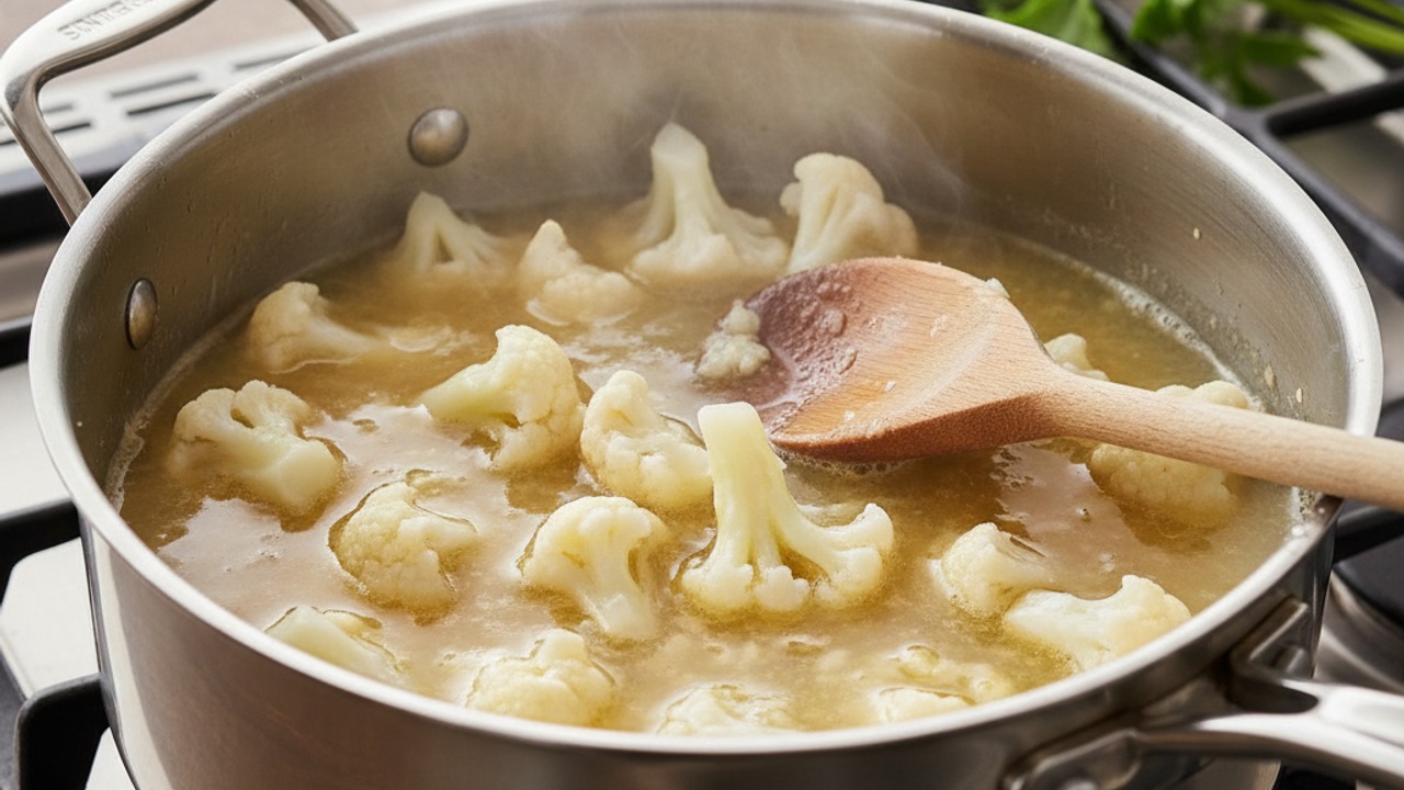 Prepare the cauliflower Alfredo