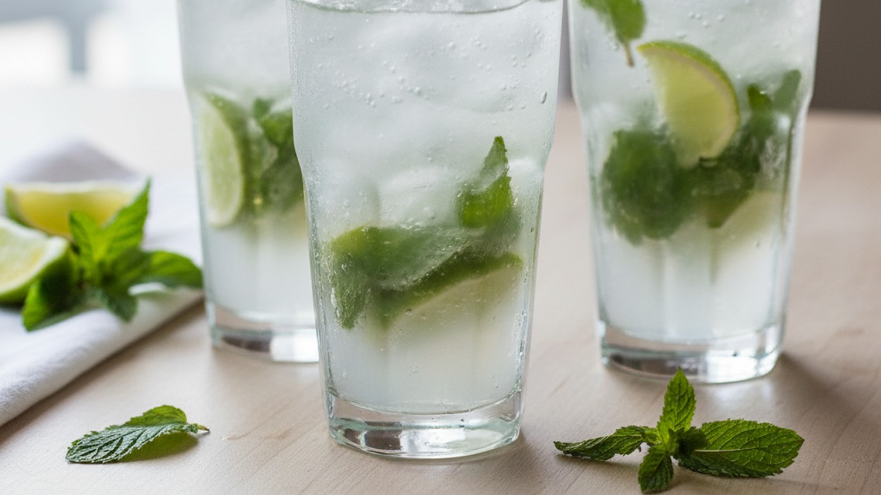 Add rum and ice, then stir to chill
