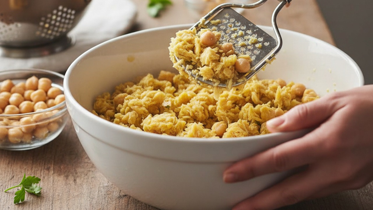 Prep and mash the chickpeas