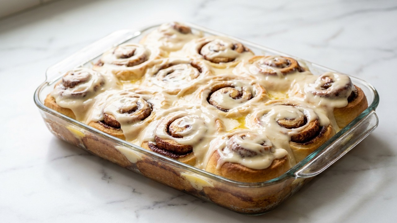 Gooey Frosted Cinnamon Rolls