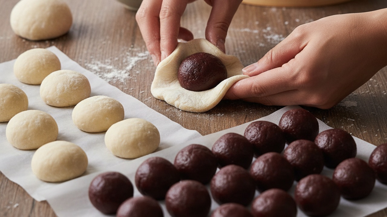 Portion dough and prepare filling