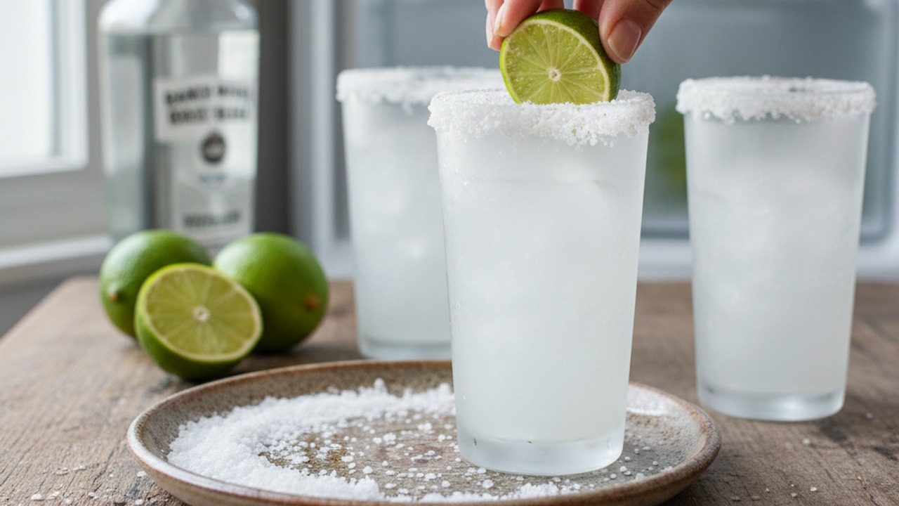 Prep glasses and optional salted rim