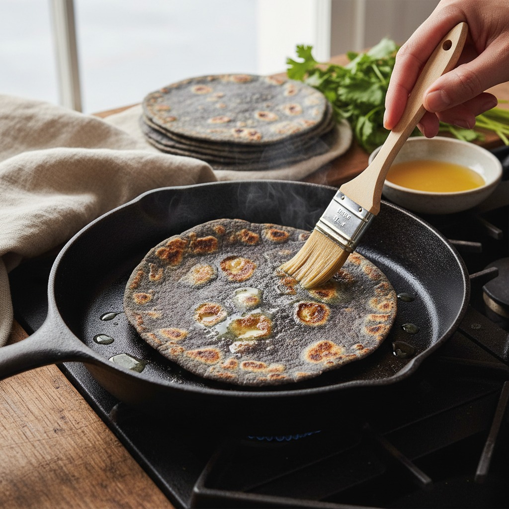 Quick toasting for blistered, crisp edges
