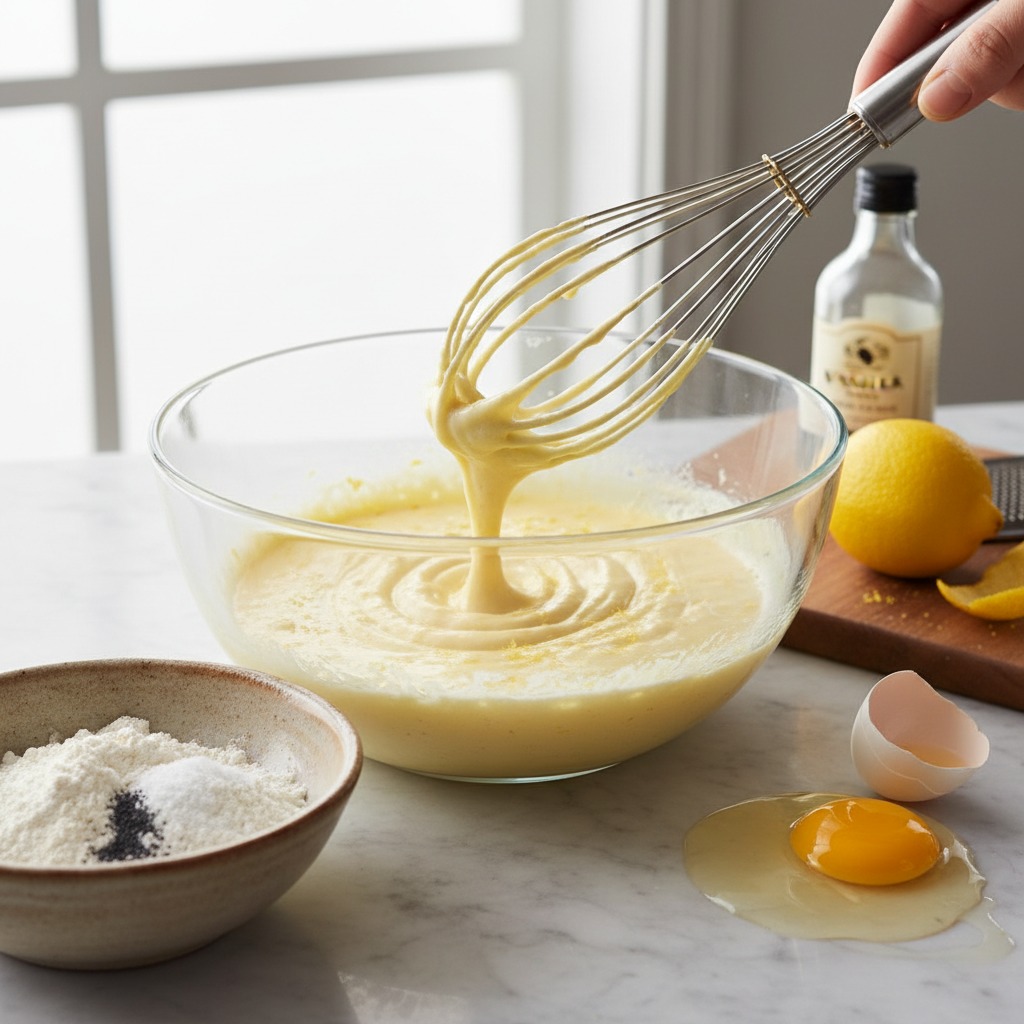 Combine wet and dry ingredients