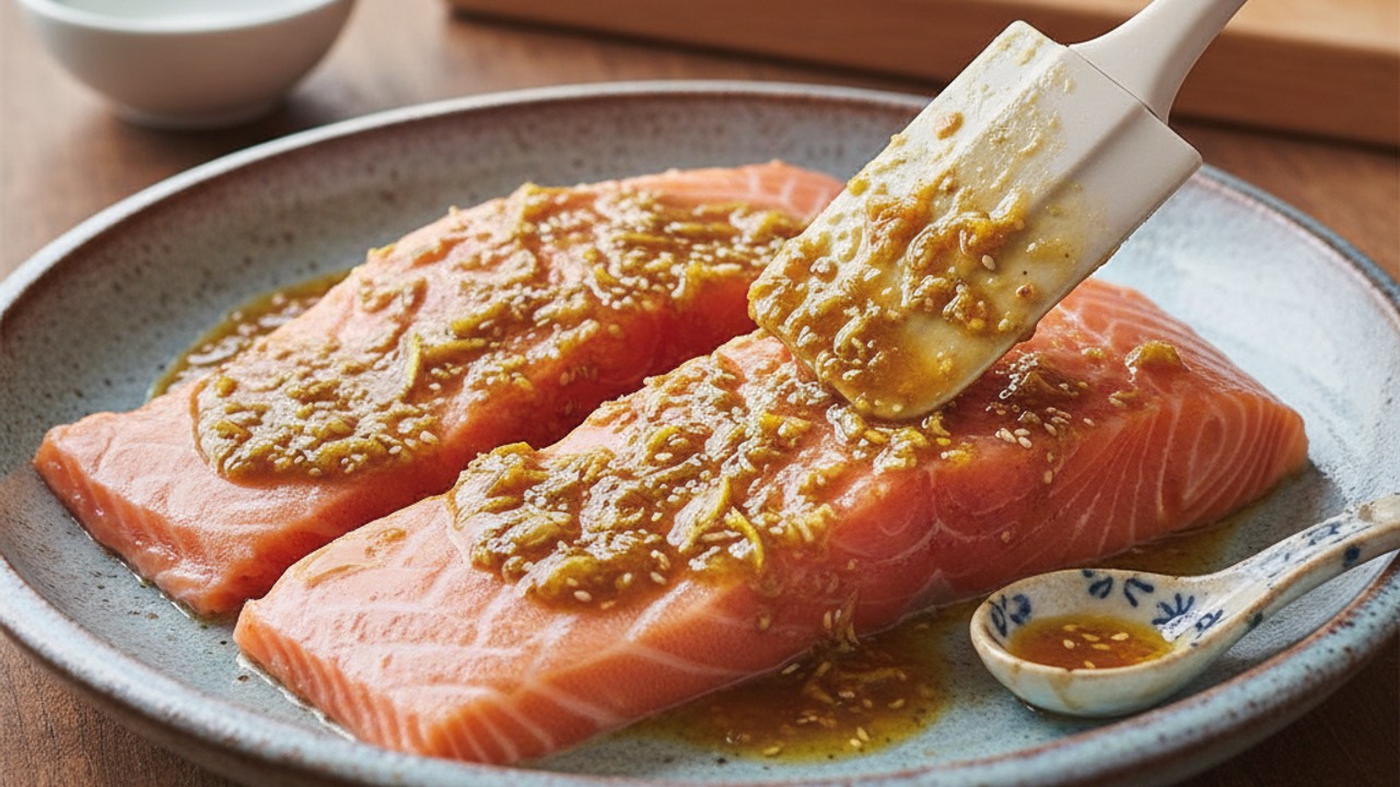 Marinate the salmon