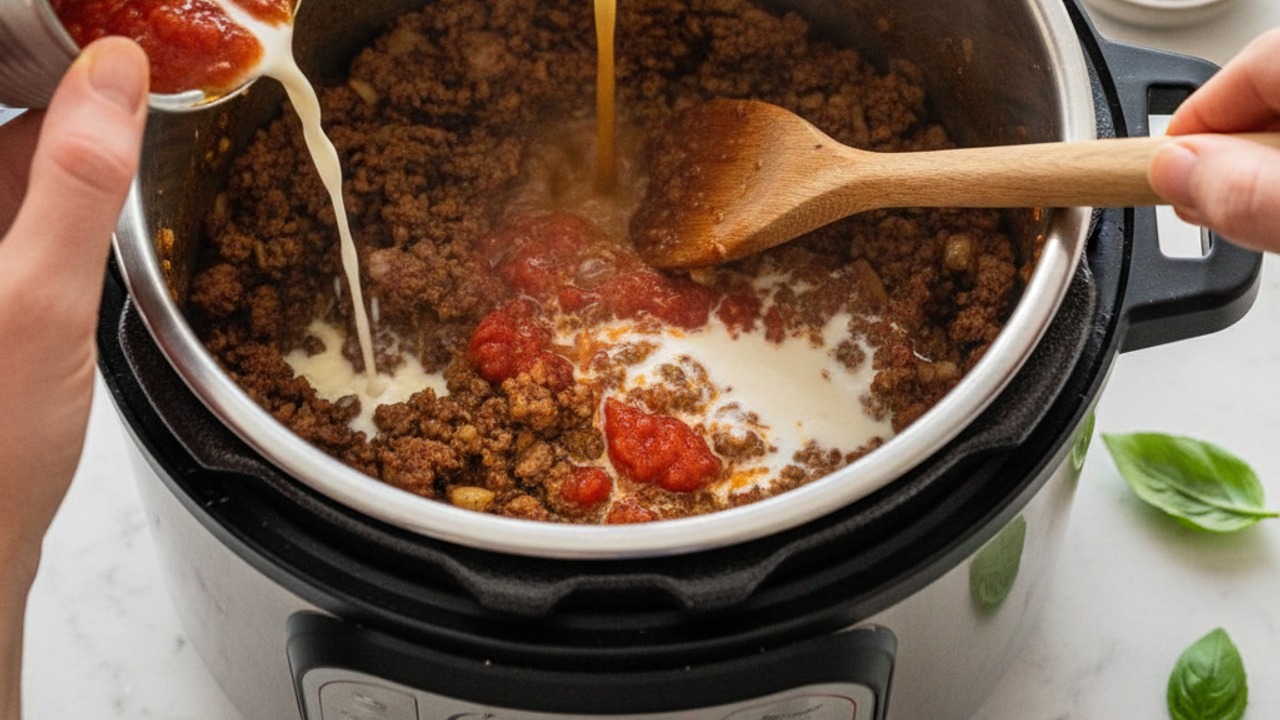 Deglaze and combine liquids
