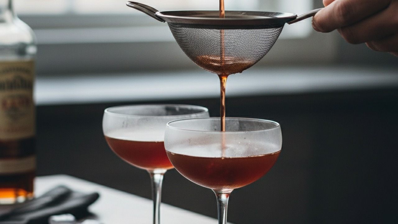 Strain into chilled glasses