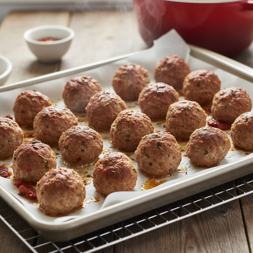 Bake the meatballs